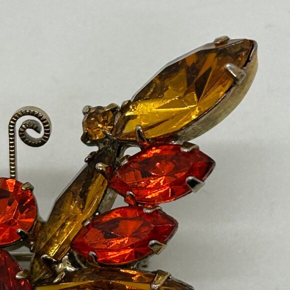 Vintage Juliana Butterfly Brooch Orange Amber Rhinestone DeLizza & Elster #1795 - Picture 4 of 16